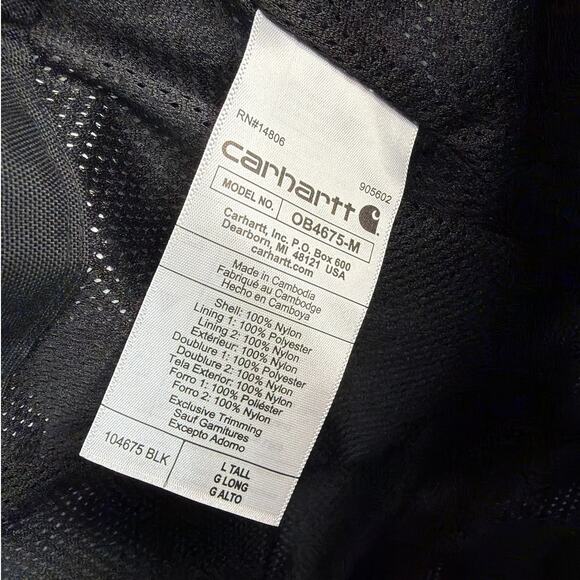 NWT Carhartt Storm Defender Loose Fit Heavyweight Waterproof Pants Size L Tall - Picture 12 of 12